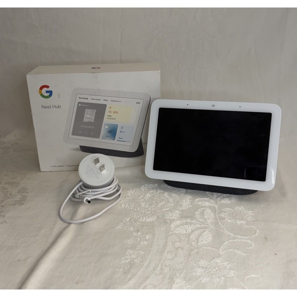 Google Nest Hub 2nd Gen 7-inch Smart Display GA01892-US Charcoal Tested Works